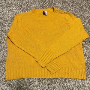 H&M Bright Mustard Knit Crewneck Sweater